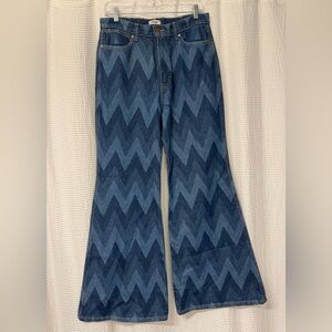 Wrangler Women's Chevron-Pattern Flare Jeans - Blue